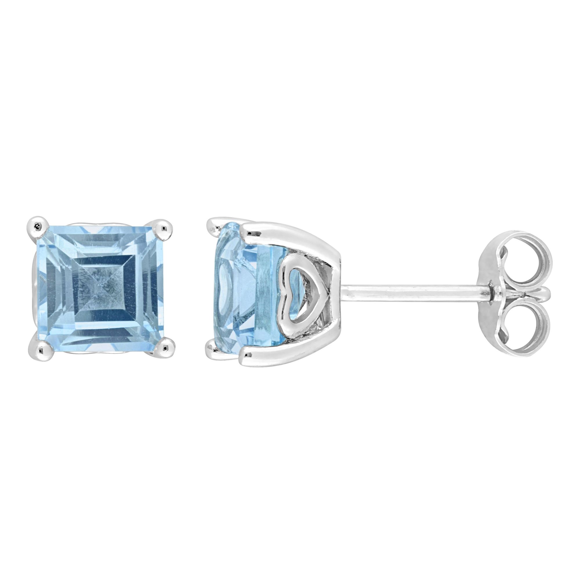 Blue topaz stud hot sale earrings sterling silver