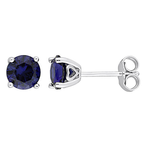 2 ct. t.g.w. Created Blue Sapphire Stud Earrings in Sterling Silver