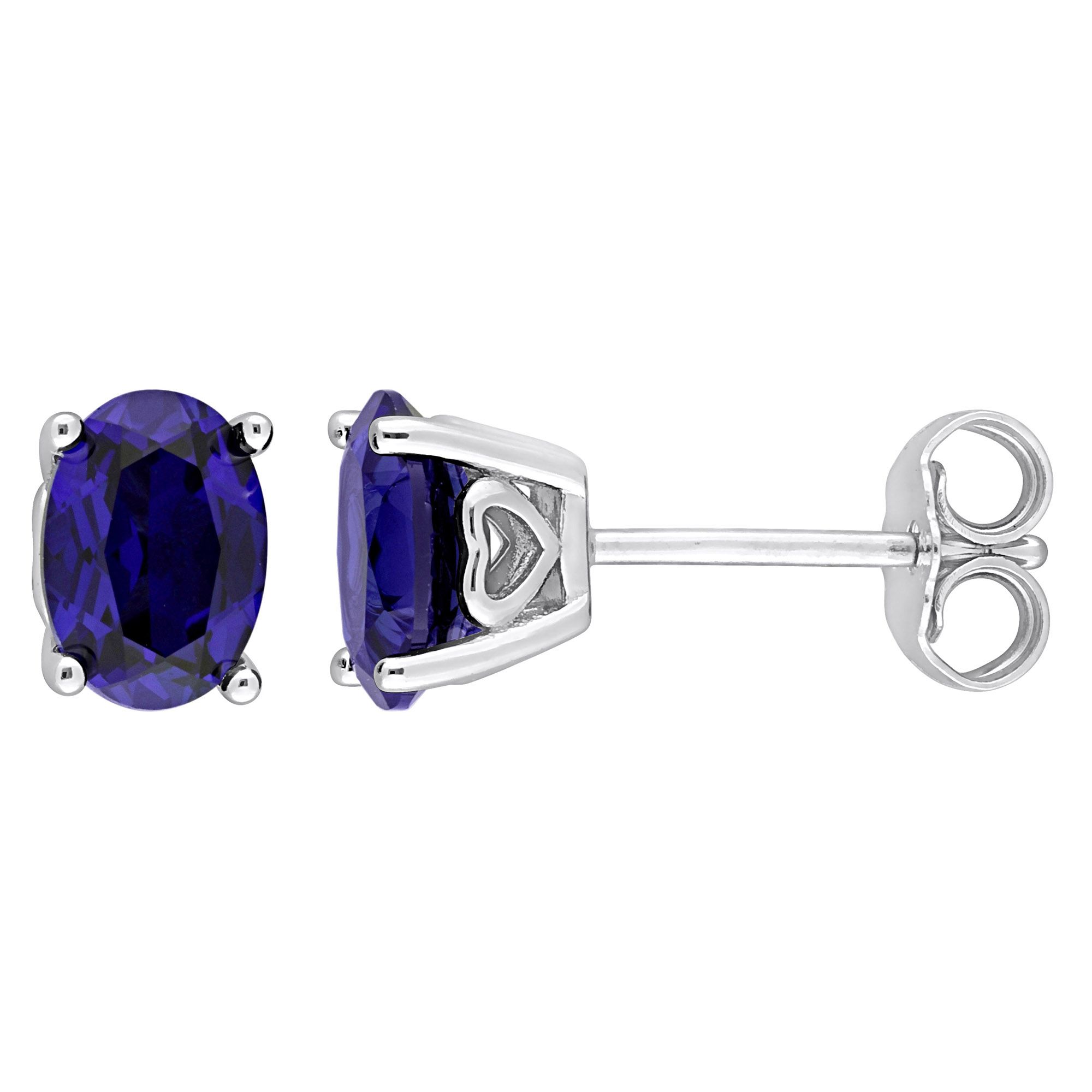 Sterling silver deals blue sapphire earrings