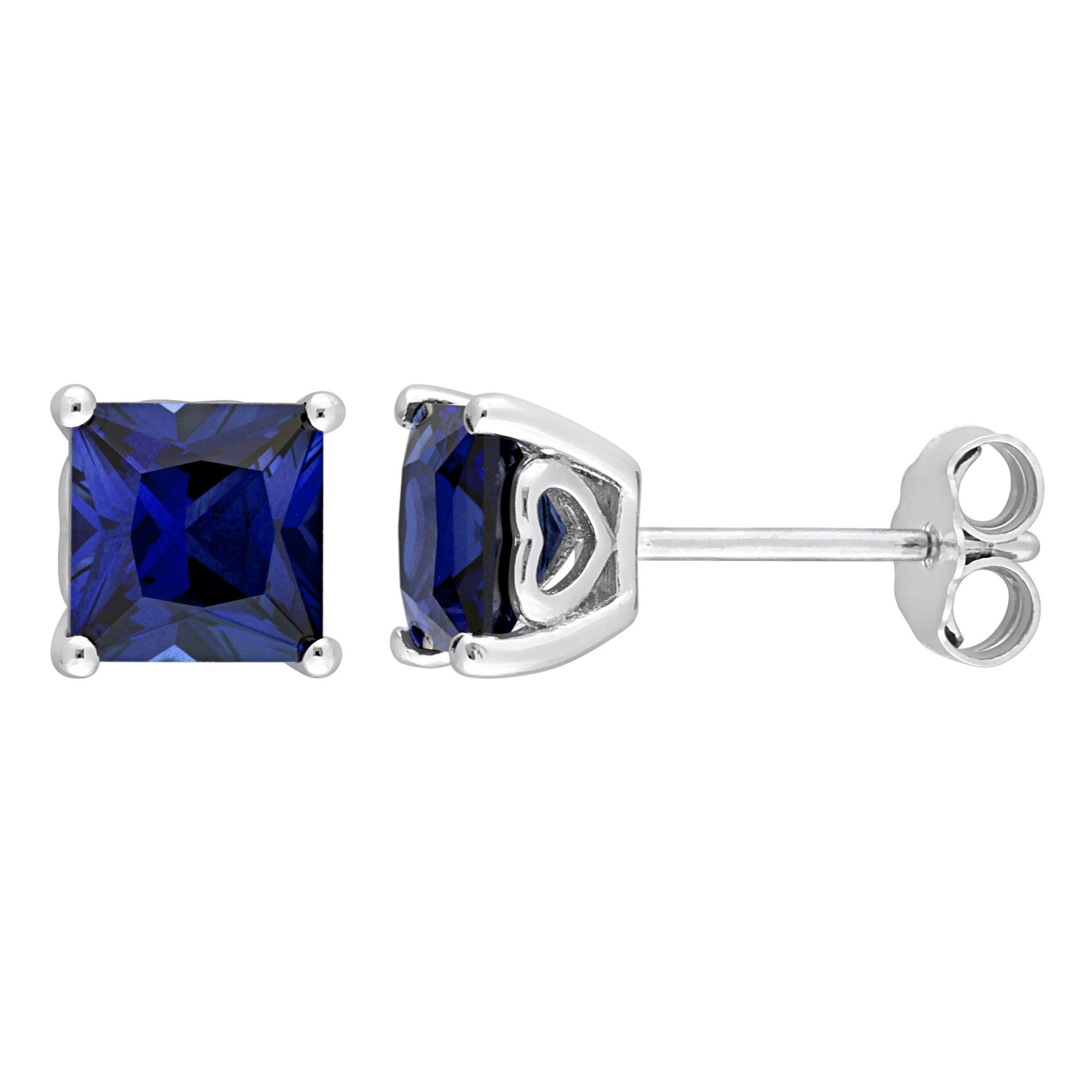 Square sapphire deals earrings