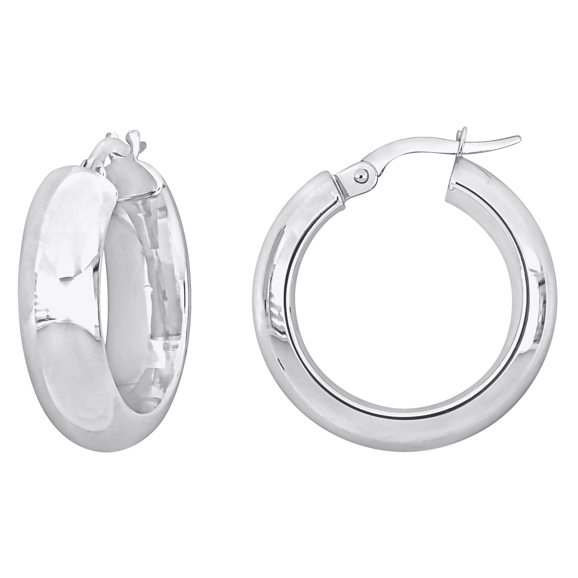 Open Heart Hoop Earrings in 10K White Gold