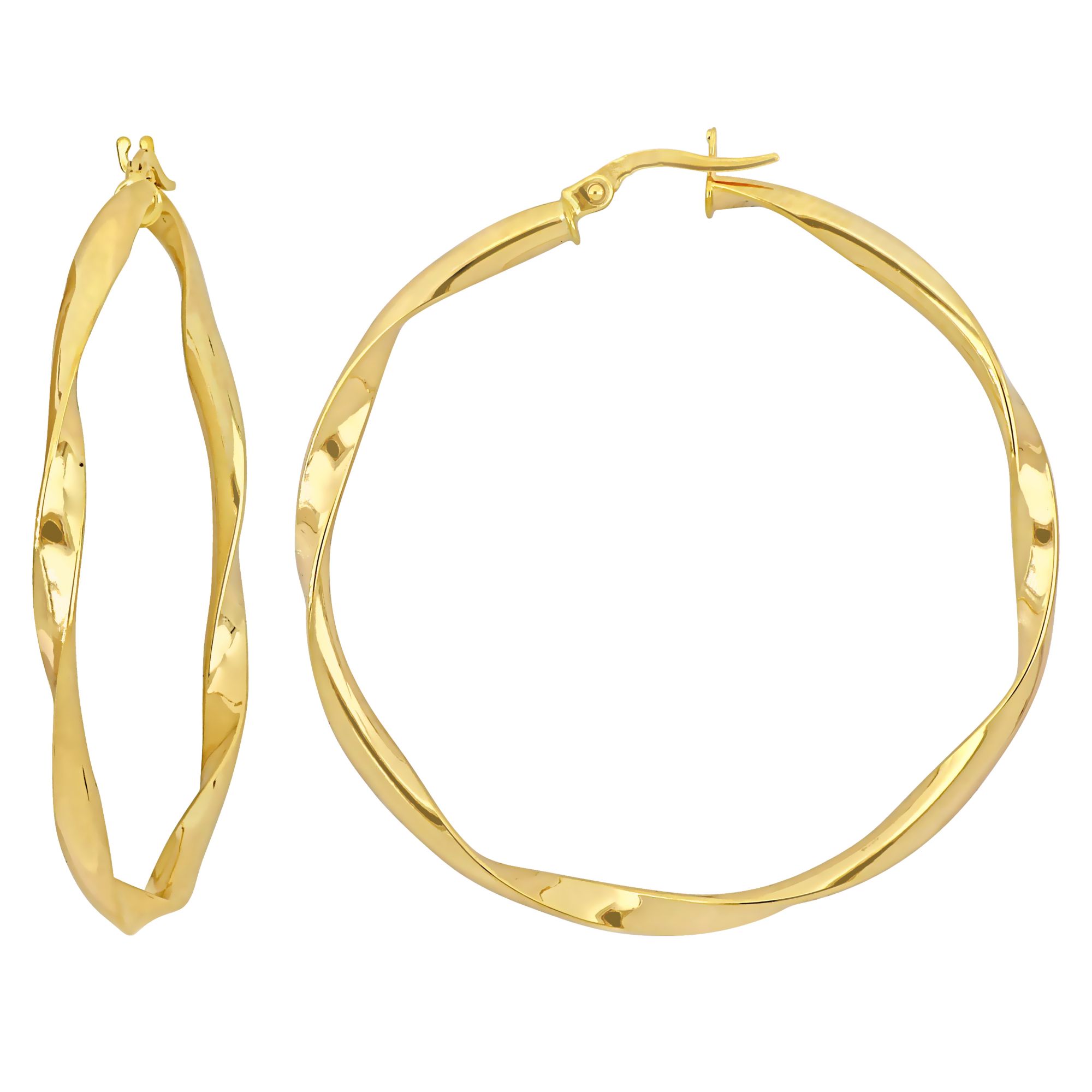 14 Karat Two Tone Gold Double Twist Round Hoop Earrings – Gigliotti Jewelers