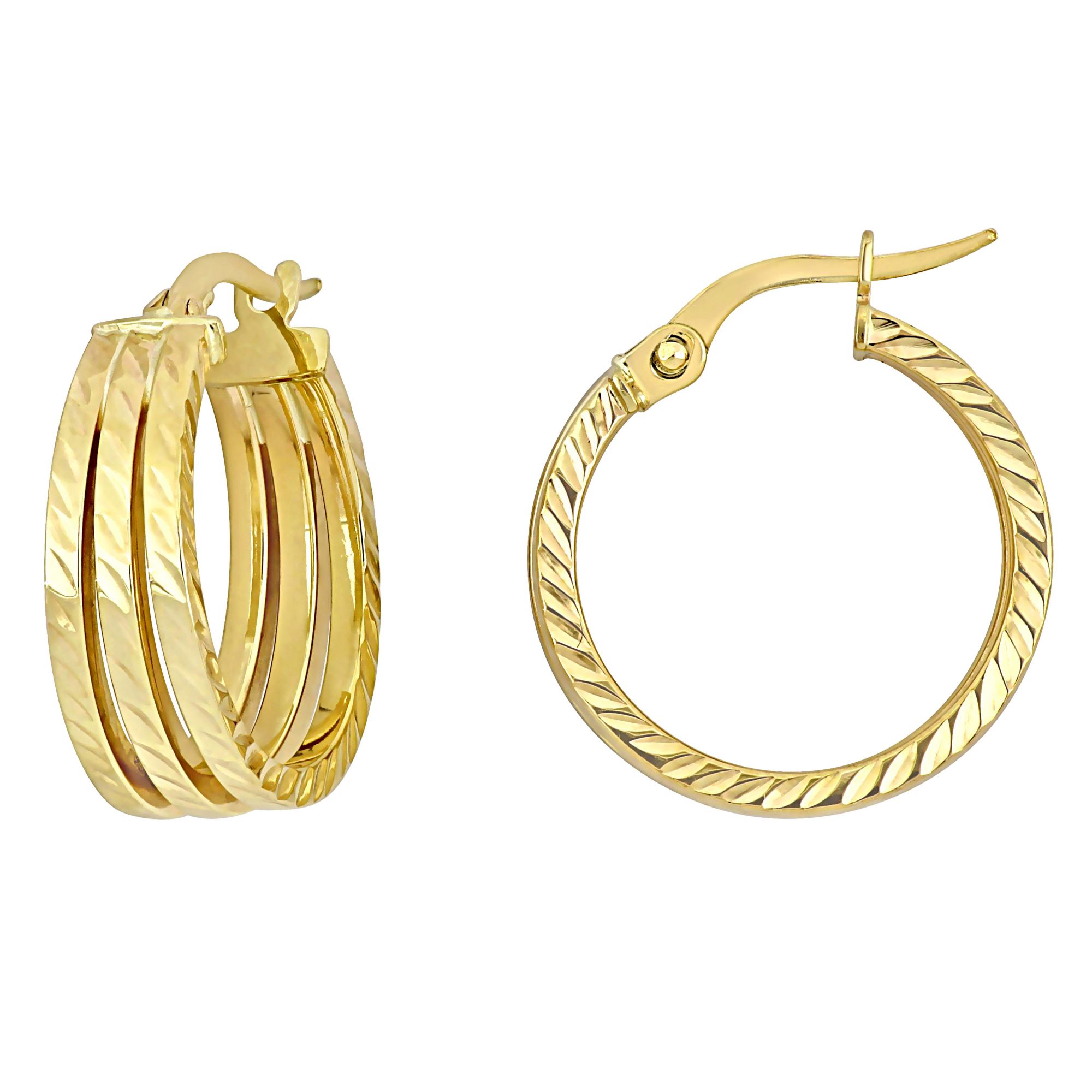 Triple gold hot sale hoop earrings