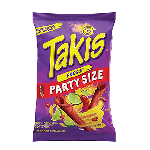 Takis Fuego Hot Chili Pepper and Lime Tortilla Chips, 24.7 oz.
