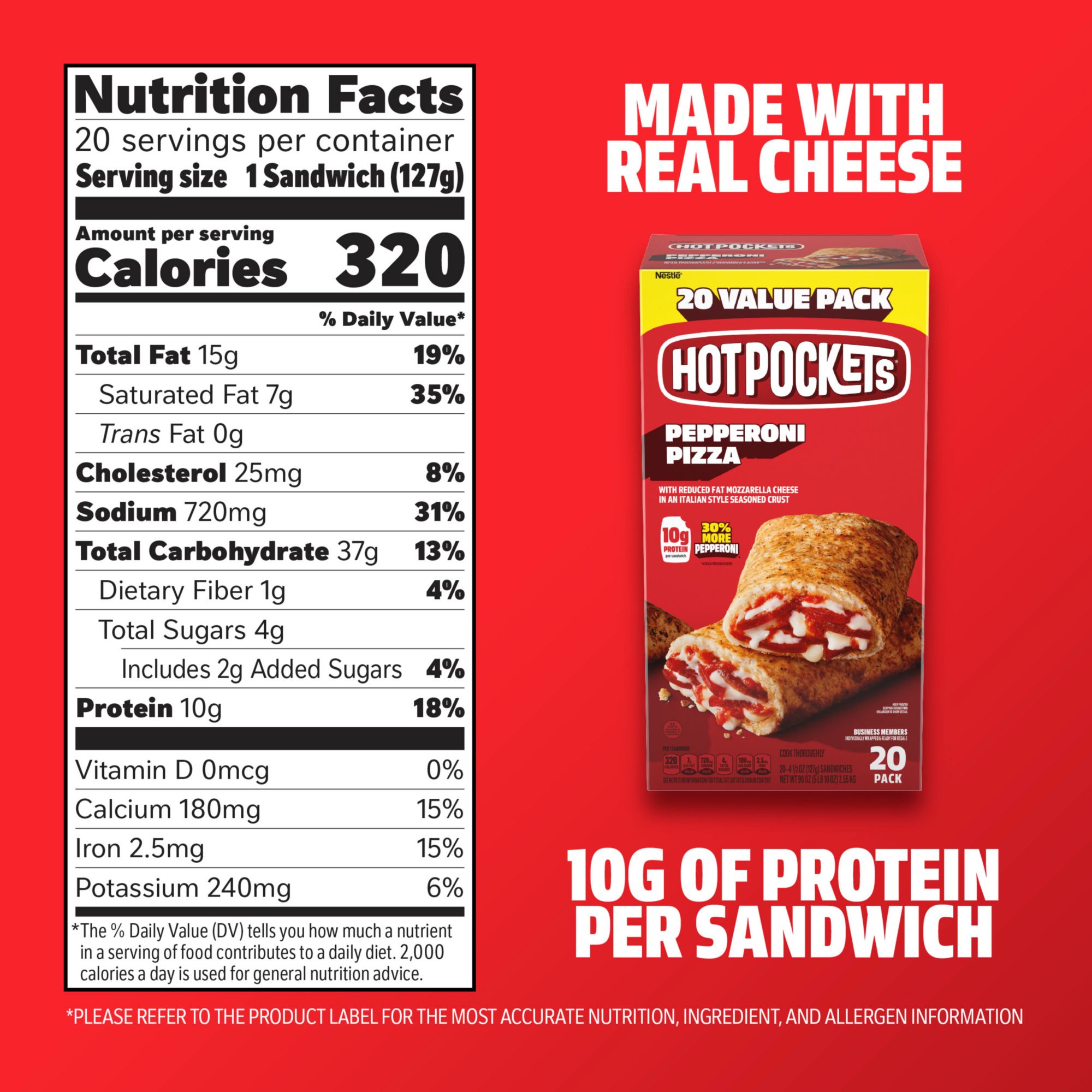 Hot Pockets Pepperoni Pizza, 20 pk. | BJ's Wholesale Club