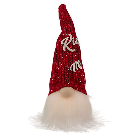 Northlight 11.5" Lighted Red Knit 'Kiss Me' Hat Valentine's Day Gnome