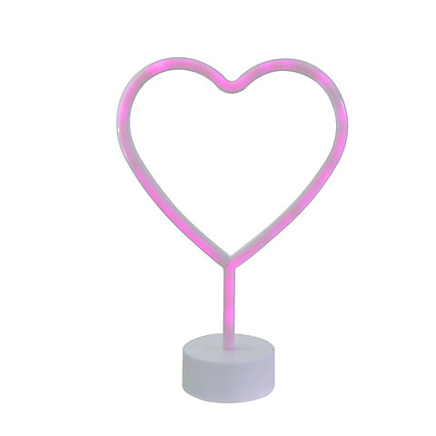 Northlight 11.5" Pink Heart LED Neon Style Valentine's Day Table Sign