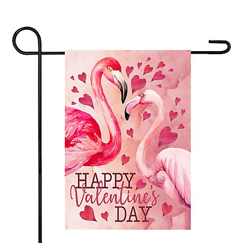 Northlight Happy Valentine's Day Flamingo Outdoor Garden Flag, 12.5" x 18"