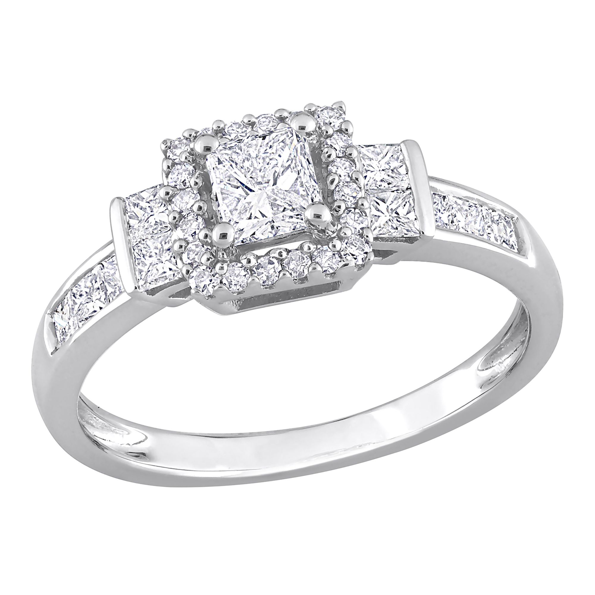 Diamond engagement ring in 14K white gold