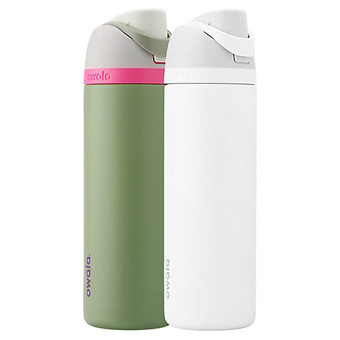 Owala FreeSip 24-oz. Stainless Steel Water Bottle, 2 pk. - Green and White