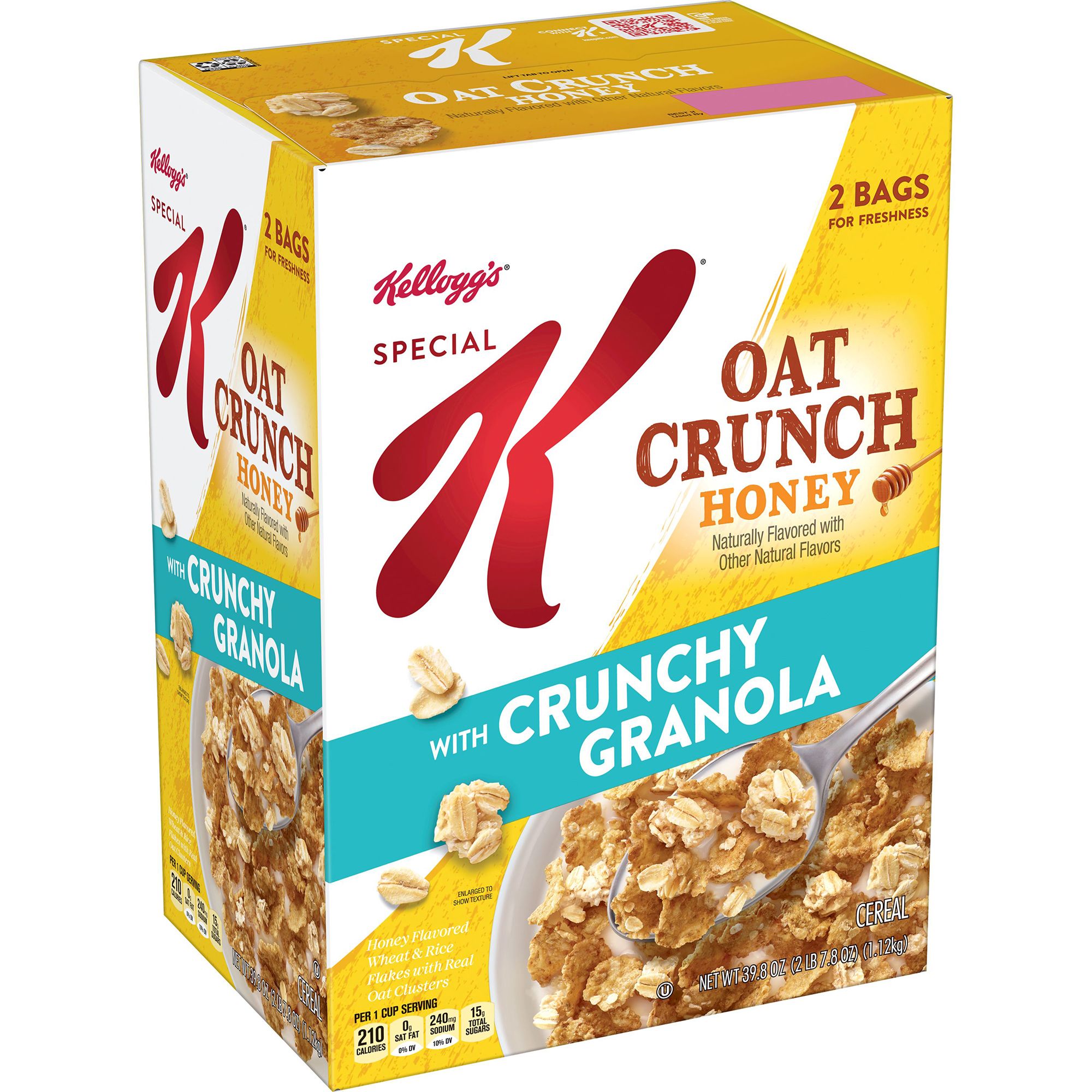  Kellogg's Special K, Breakfast Cereal, Original, Made with  Folic Acid, B Vitamins, and Iron, 12oz Box