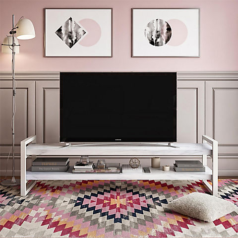 CosmoLiving Coco 65" TV Stand for TVs up to 65" - White Marble