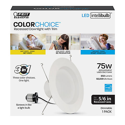 Feit Electric 75W Equivalent 5"/6" Color Selectable LED Recessed Downlight