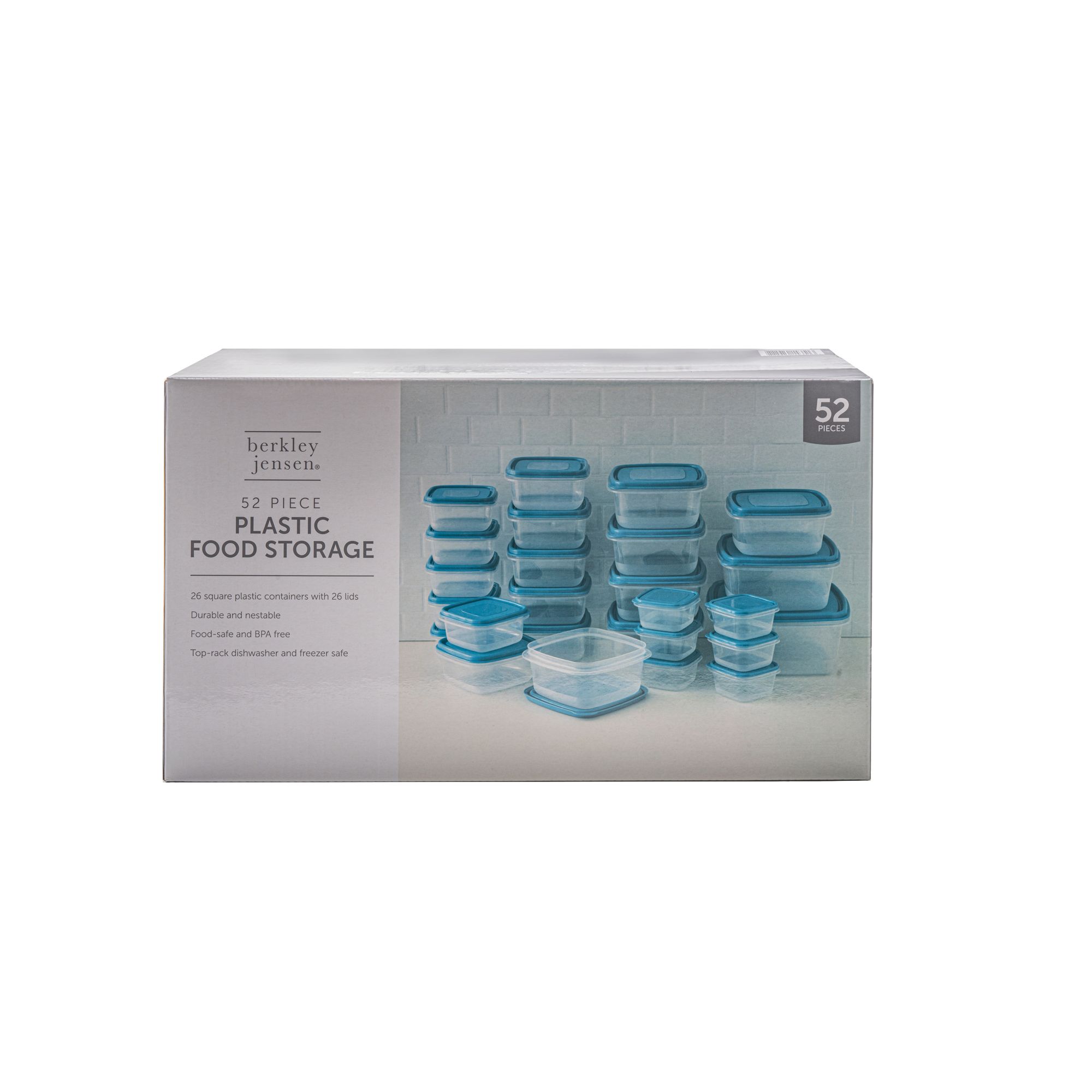 Food Storage Container, 5-Cup Square, 3-Ct.