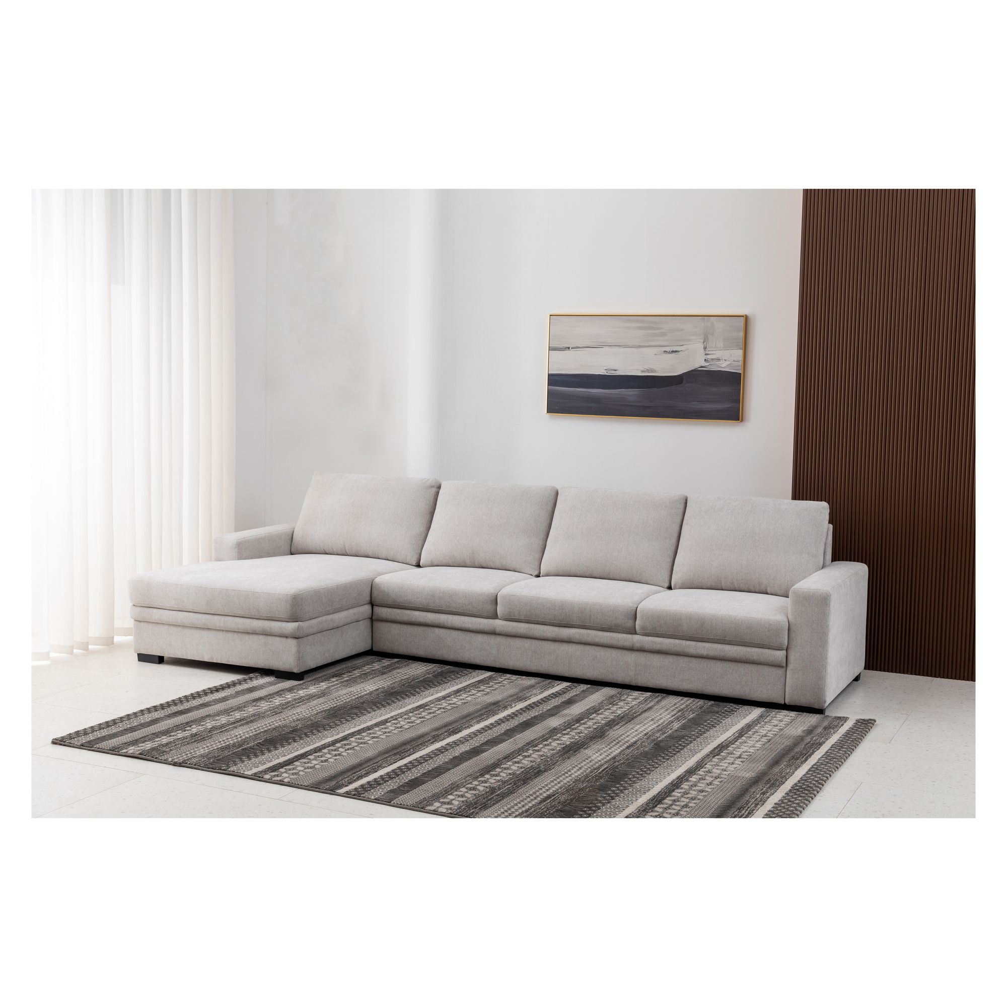 Lifesmart 2-Pc. Sofa Chaise Set - Gray