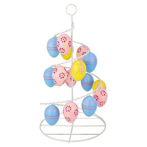 Northlight 14.25" Blue, Pink and Yellow Cut-Out Spring Easter Egg Tree Decor