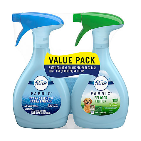 Febreze Fabric Refresher Value Pack with Pet Odor Eliminator and Extra Strength Formulas, 2 pk. / 27 fl. oz.