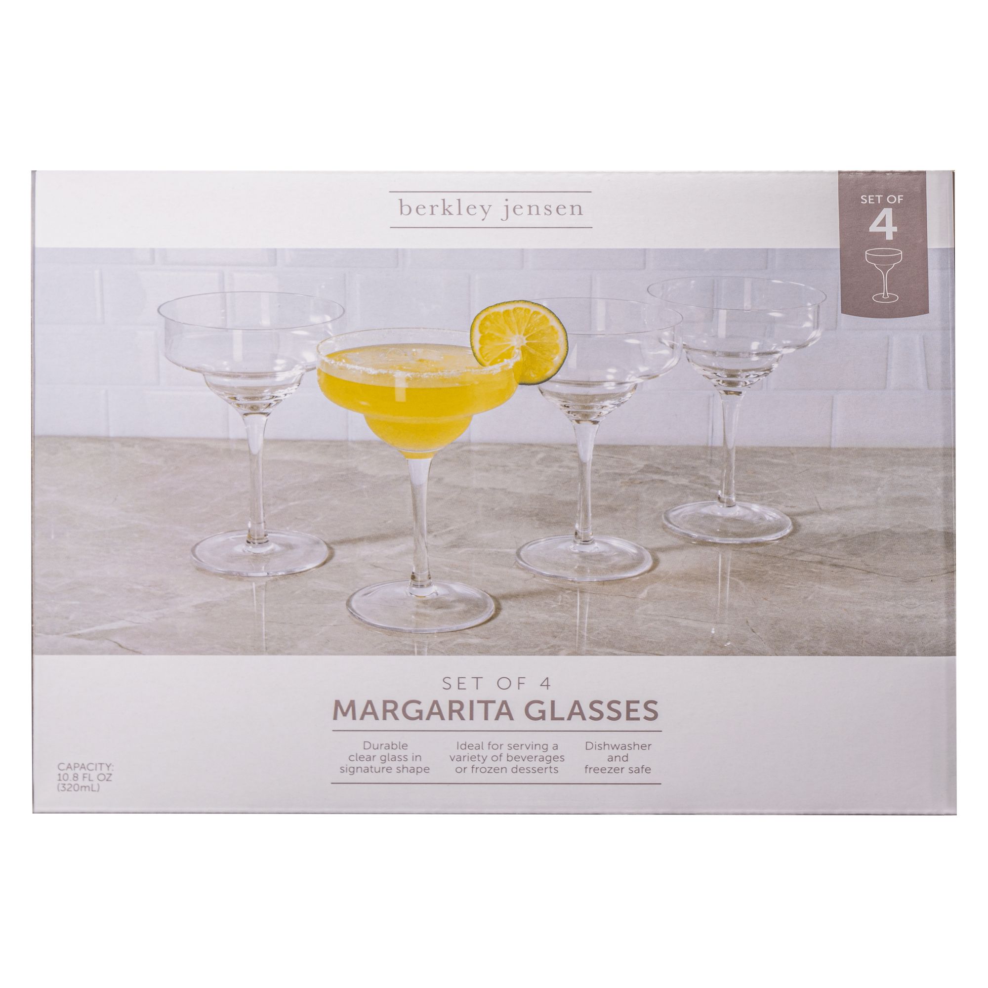 4pcs 450ml Wine Glass Stainless Steel Margarita Goblets Cocktail