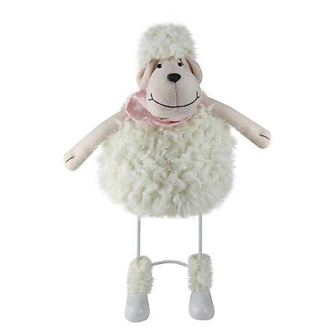 Northlight 16" White Shaking Sheep with Pink Bandanna Easter Spring Tabletop Decor