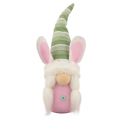 Northlight 13" Pink and Green Girl Easter Bunny Gnome