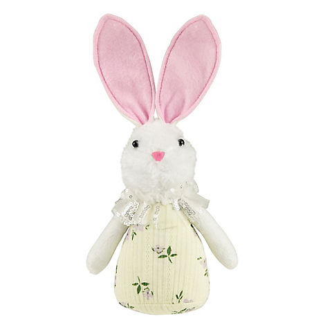 Northlight 11" Yellow Spring Floral Easter Bunny Figure