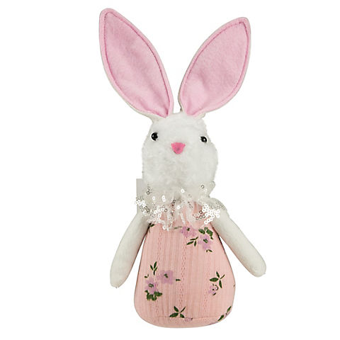 Northlight 11" Pink Spring Floral Easter Bunny Figure