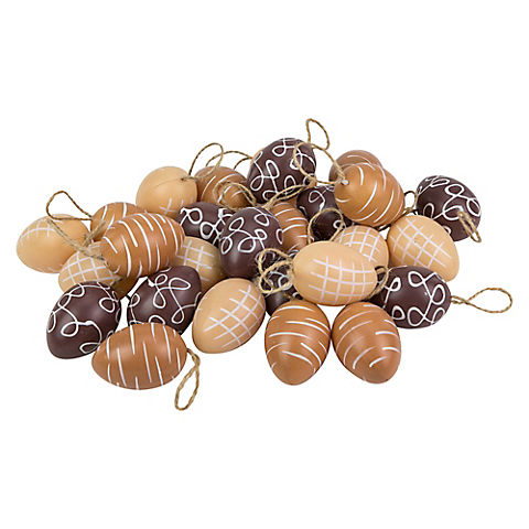 Northlight 2.25" Brown and Beige Spring Easter Egg Ornaments, 27 pc.