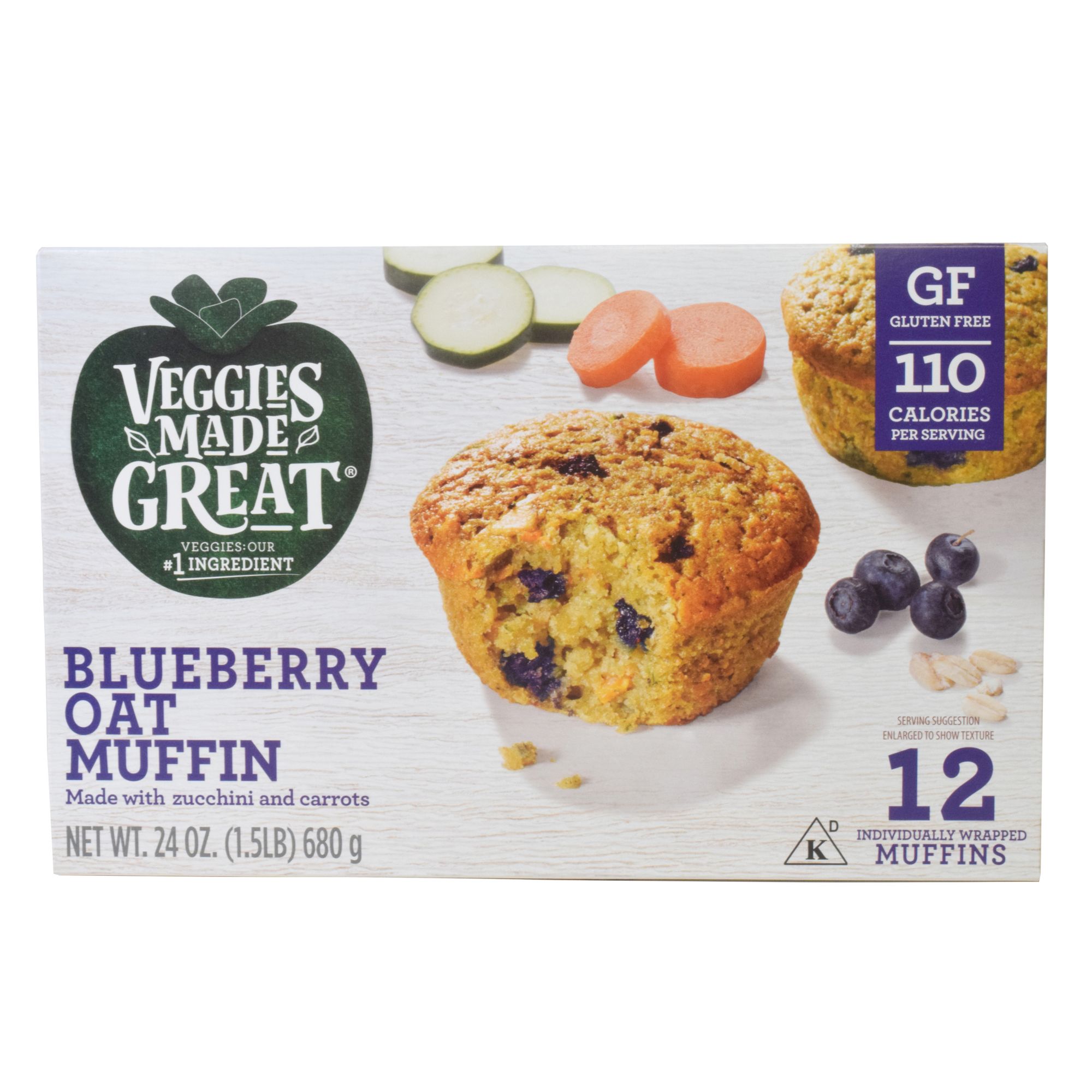 Veggies　Muffin,　Blueberry　Wholesale　BJ's　Oat　Club　12　ct　Made　Great