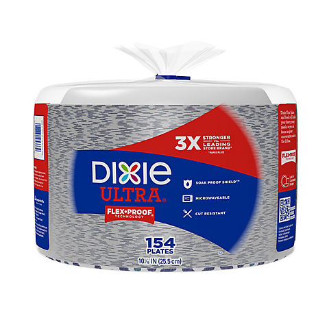 Dixie Ultra® Paper Plate, 10 Inch, Dinner Size Printed Disposable Plate, 154 Count