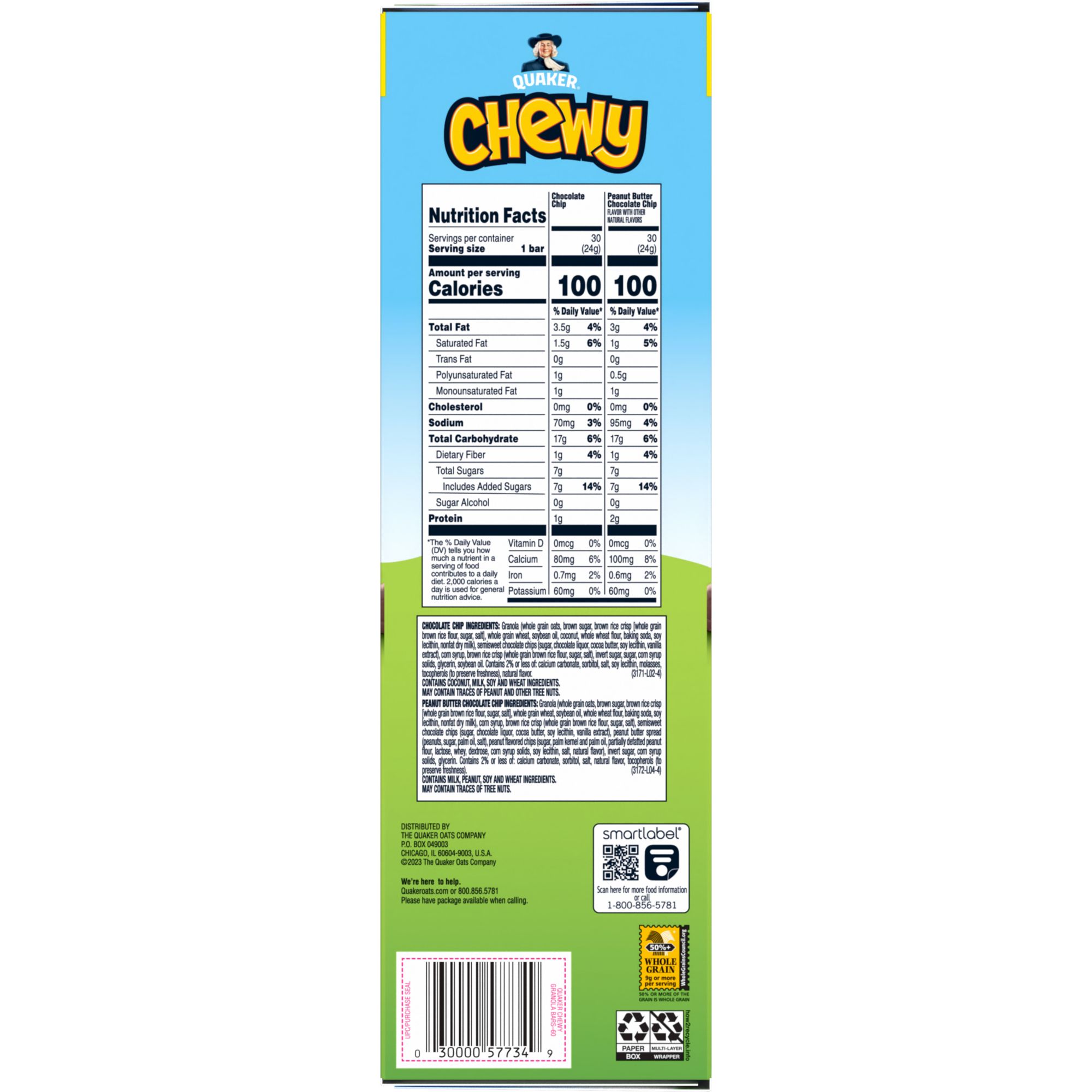 Quaker Chewy Granola Bars Variety Pack, 60 pk.