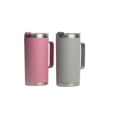 Berkley Jensen Stainless Steel Coffee Mug, 2 Pk. - Pink and Gray