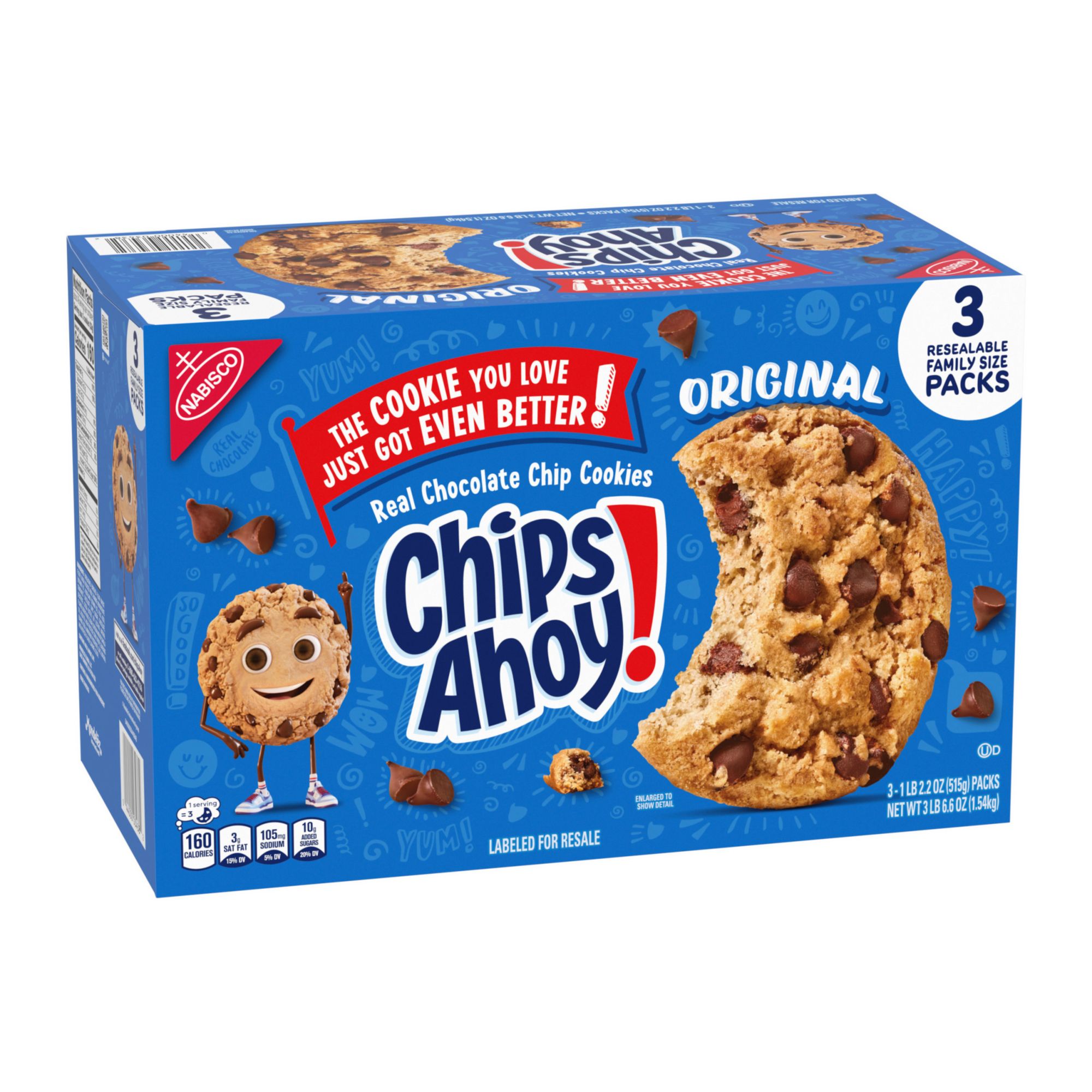 CHIPS AHOY! Mini Original Chocolate Chip Cookies, Big Bag, 12 - 3 oz Packs