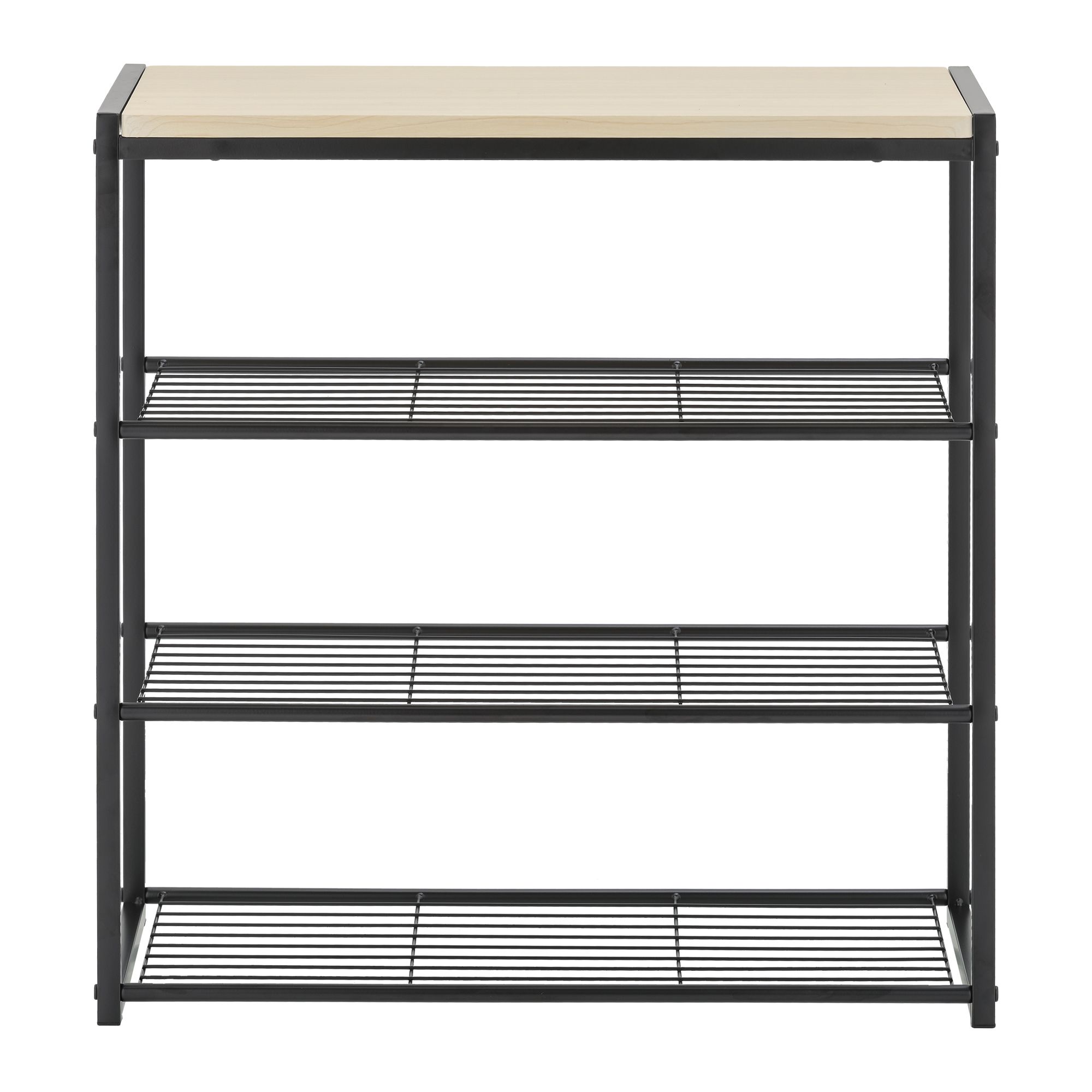 Berkley Jensen 4-Tier Metal Shoe Rack - Black