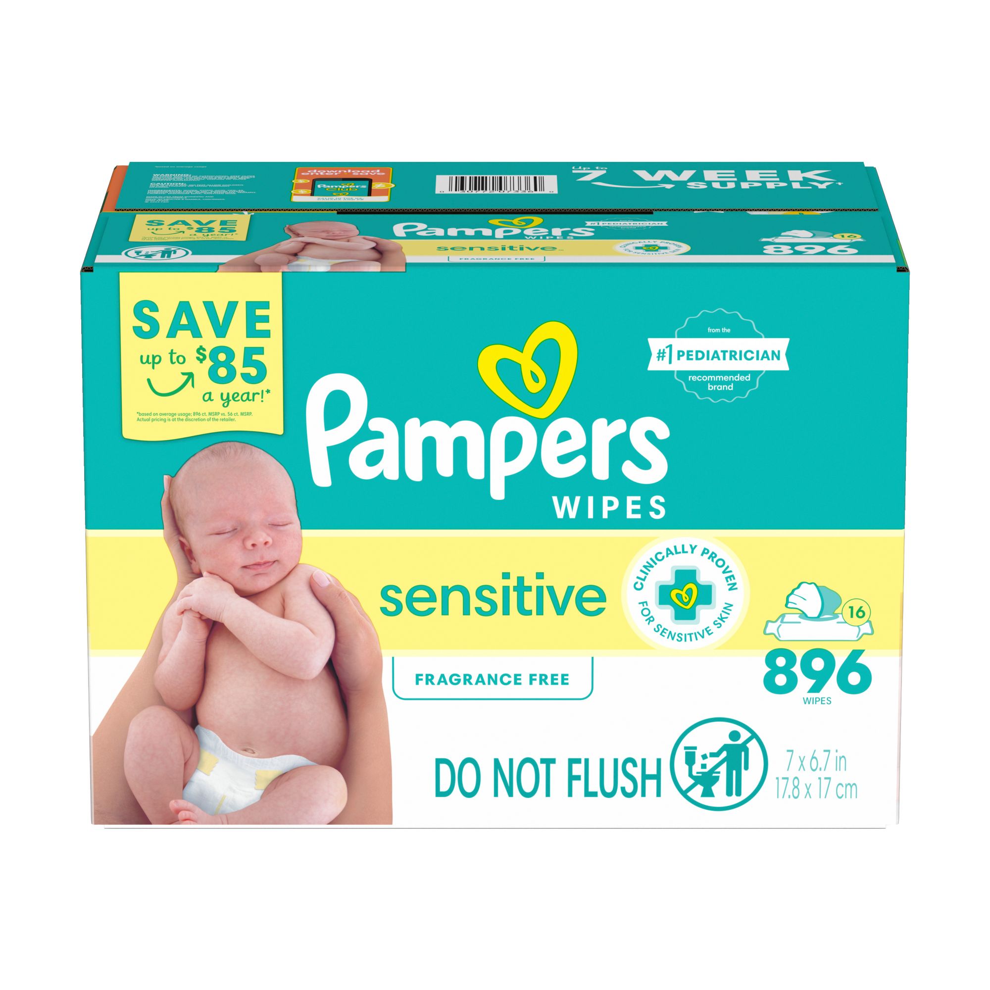 Pampers Aqua Pure Sensitive Baby Wipes Pop-Top