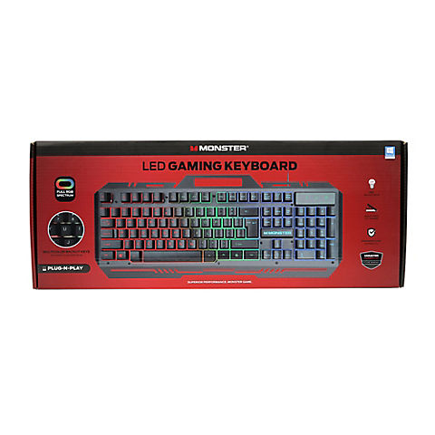 Monster Wired LED Gaming Keyboard - Black