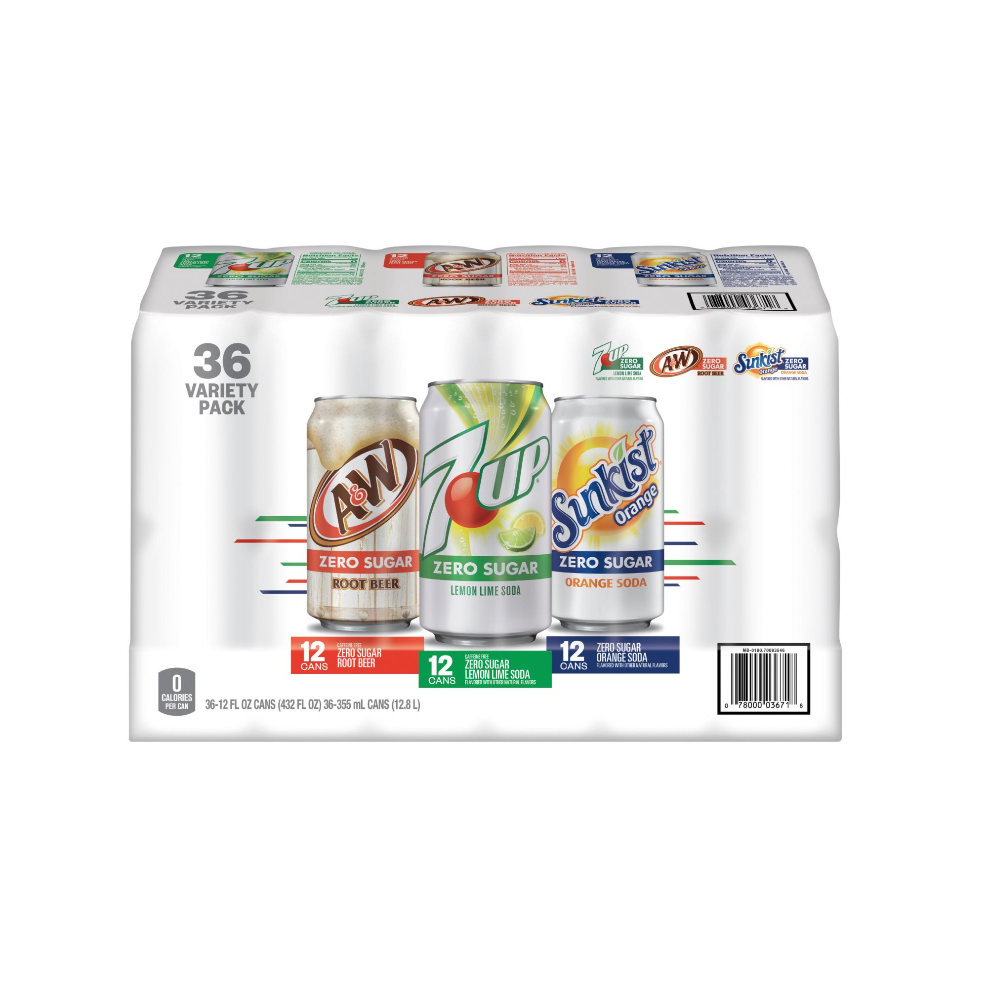 7UP Zero Sugar Lemon Lime Soda, 12 fl oz cans (Pack of 12)