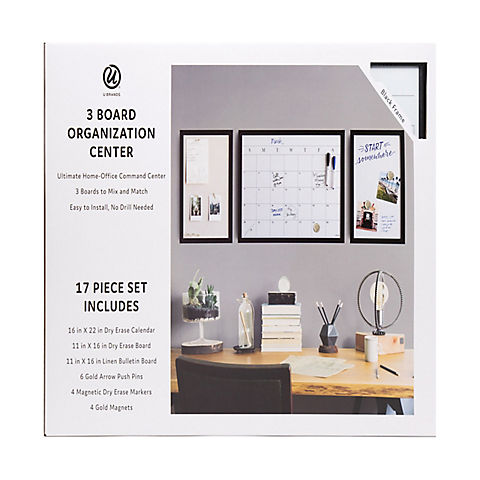 U Brands Organization Center Board Set, 17 pc. - Black
