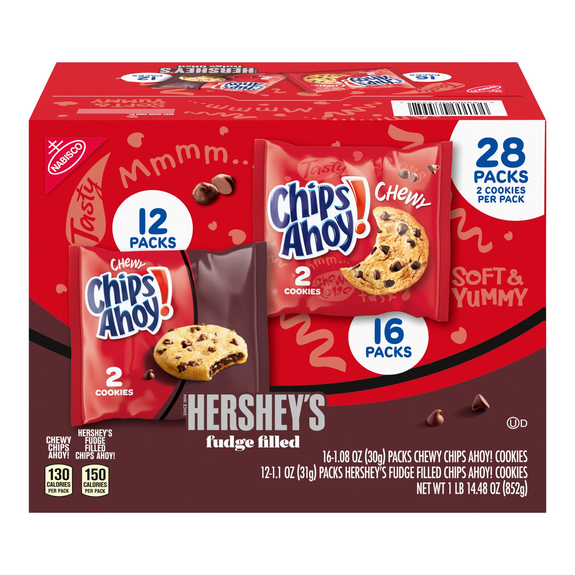 Chips Ahoy Chewy & Hershey Filled Chocolate Chip Cookies Variety Pack