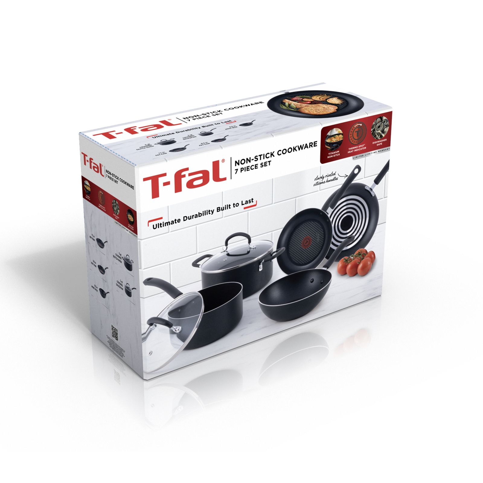 Tefal Cookware Set 7 Pieces Granite Natural Force-7