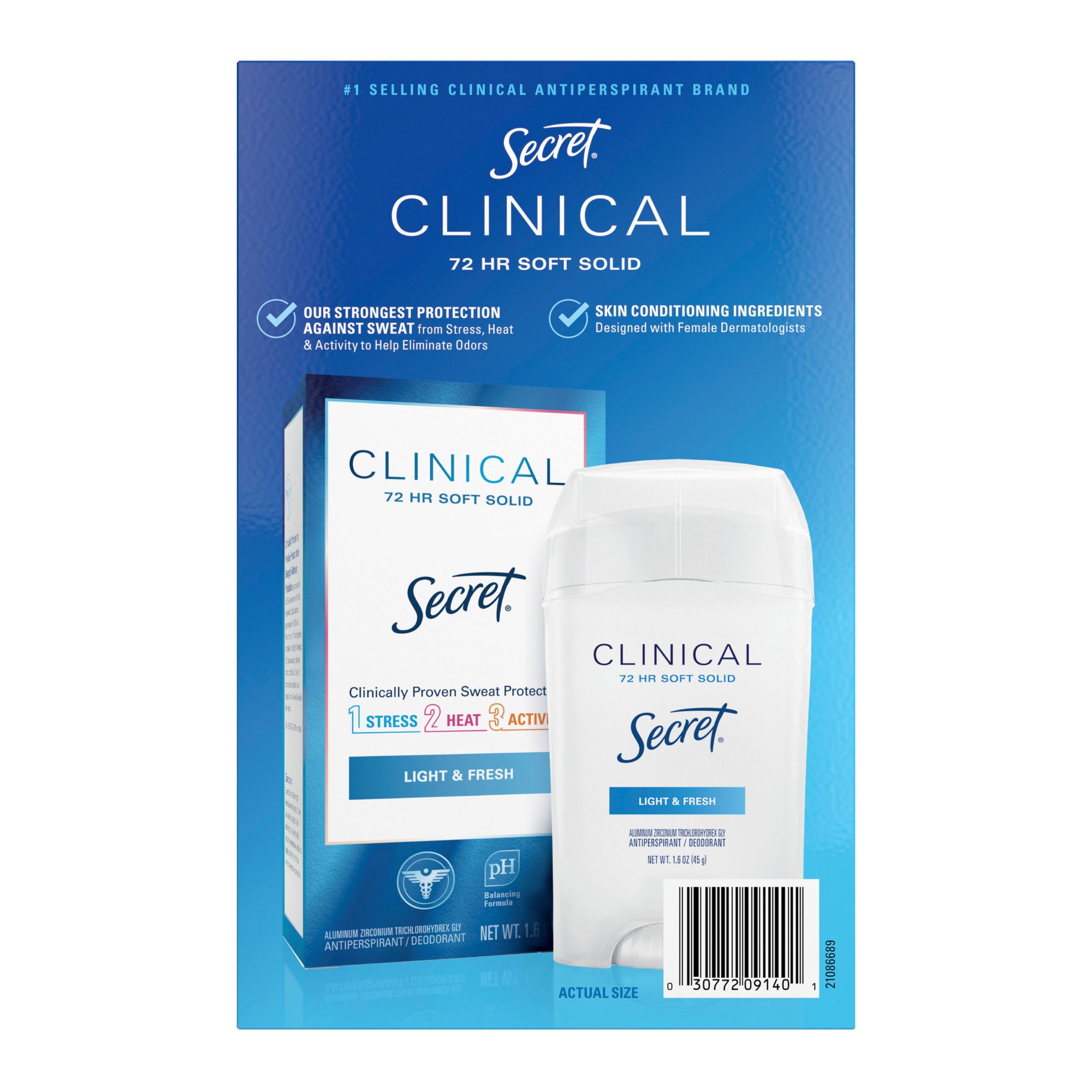 Clinical Strength Invisible Solid Deodorant Shower Fresh