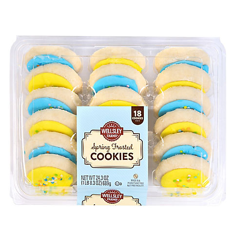 Wellsley Farms Spring Yellow and Blue Frosted Cookies, 18 ct.