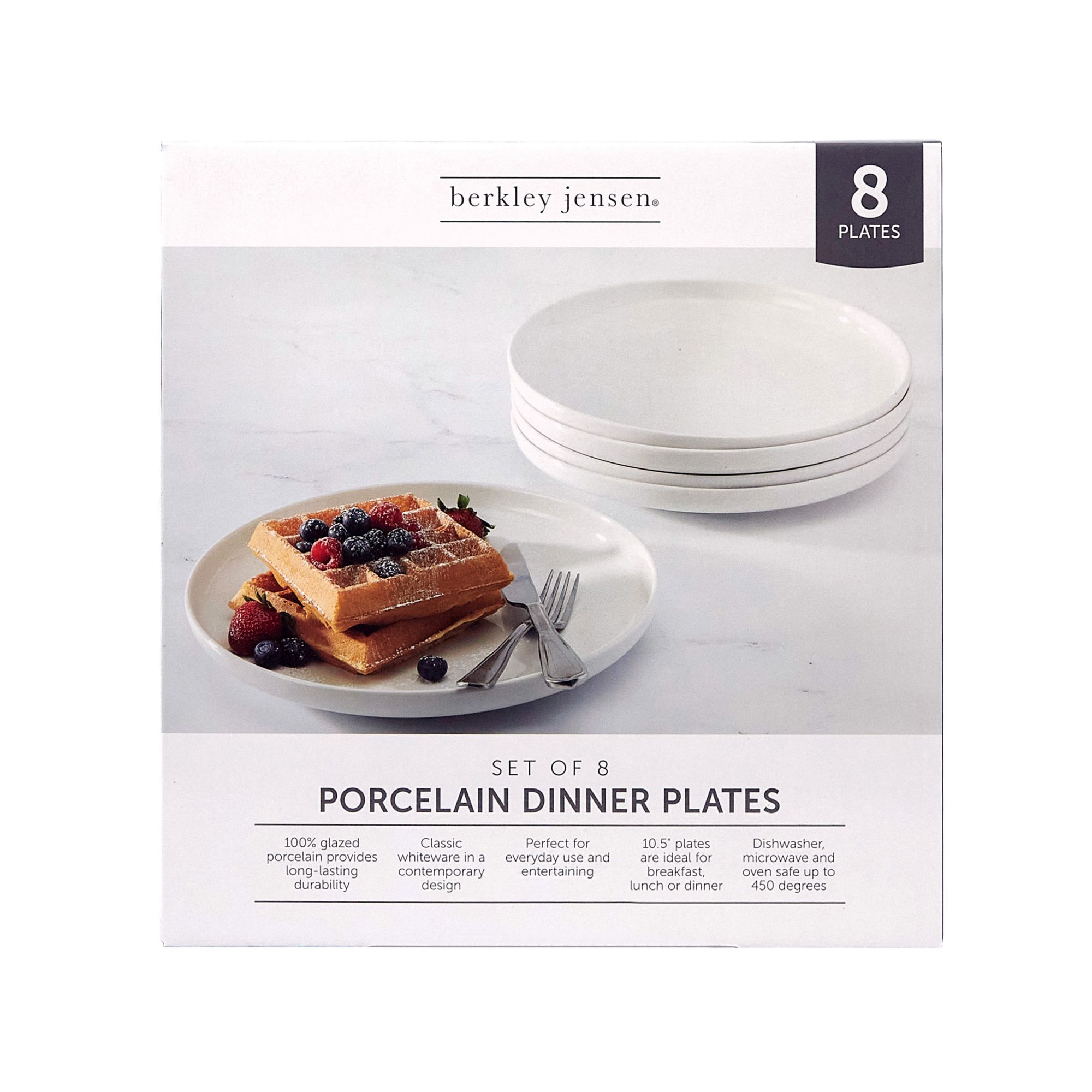 Gibson Home Oslo 8-Piece Porcelain 10.5 Dinner Plate Set