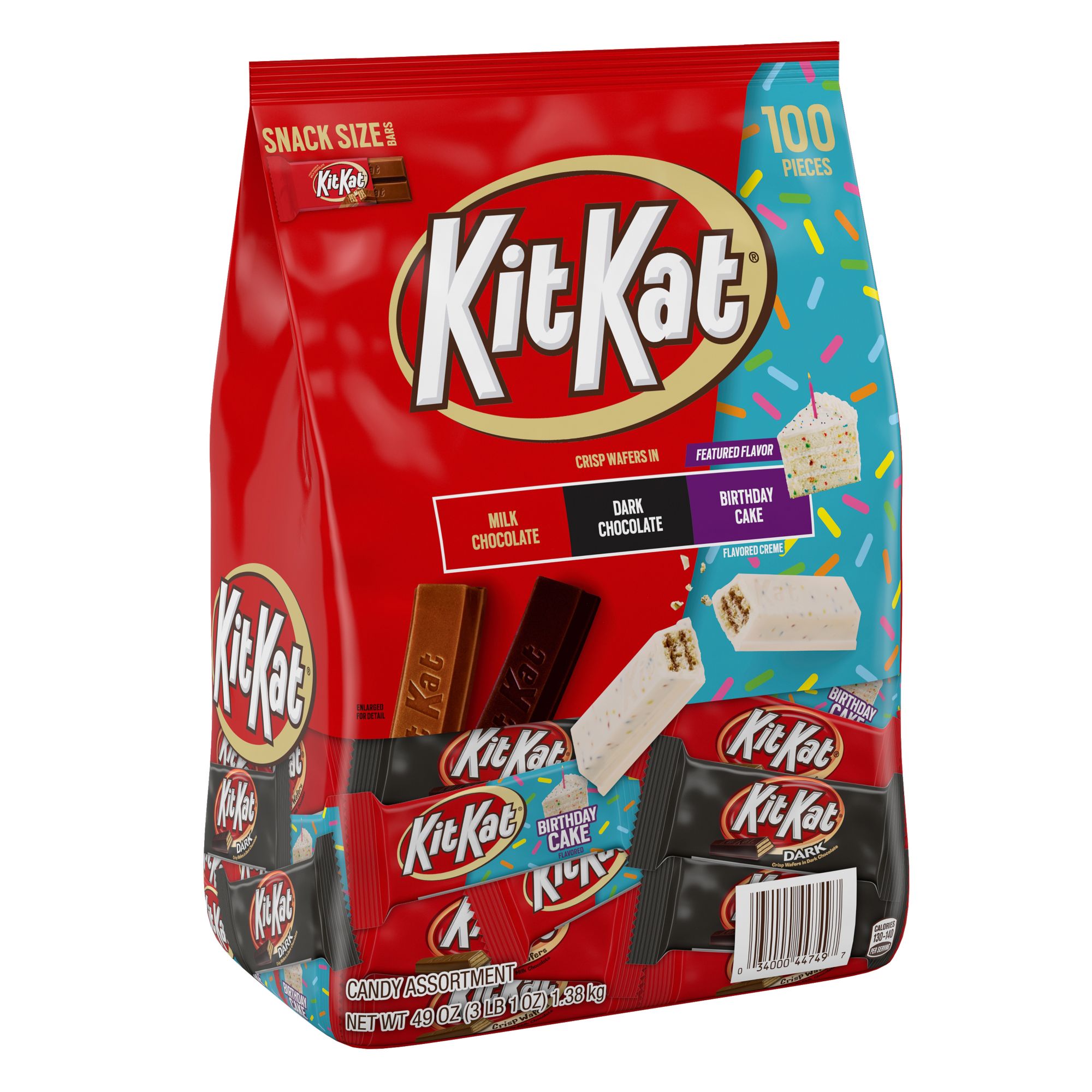 KIT KAT, Milk Chocolate Wafers Candy Snack Size Bulk, Individually Wrapped,  2 LB