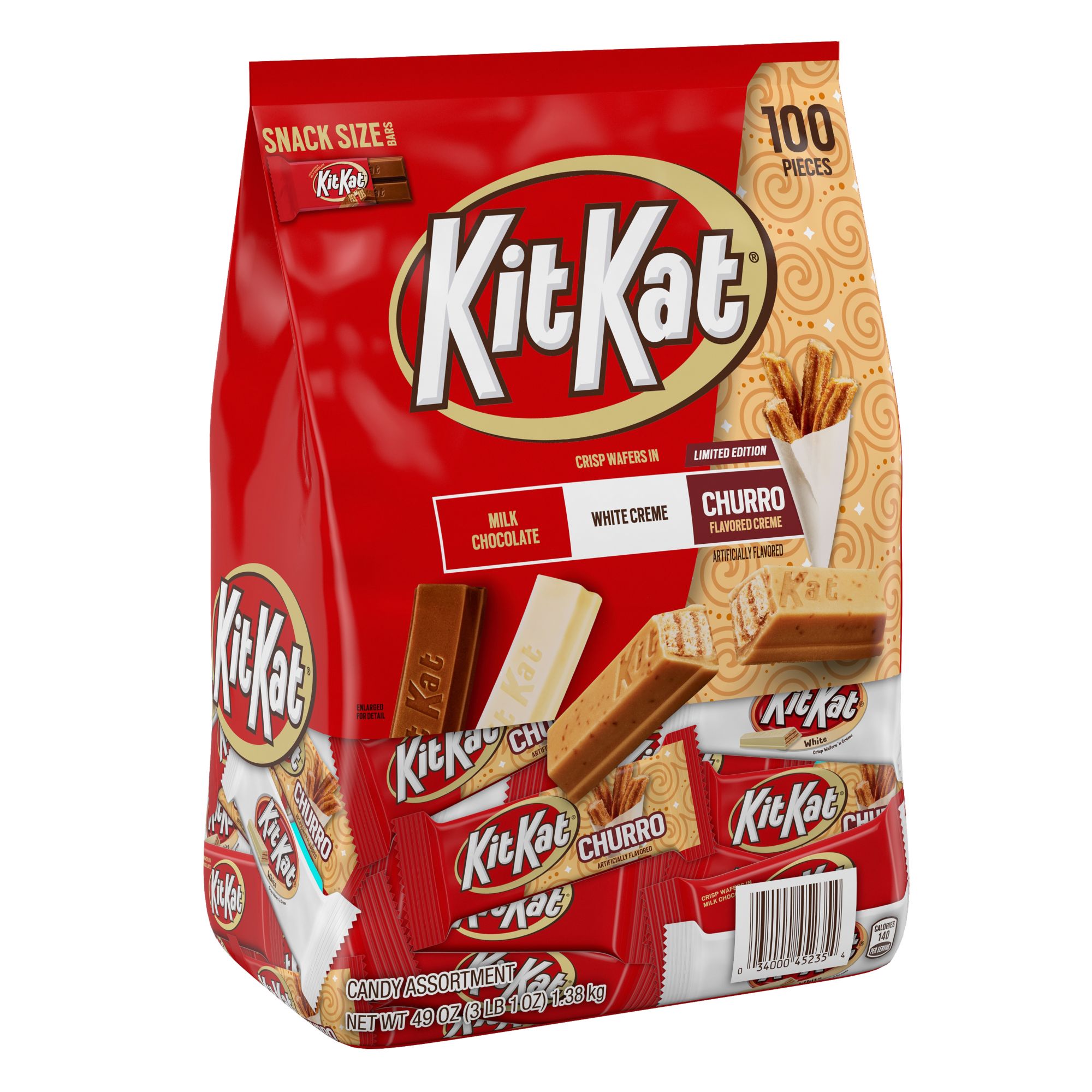 Kit Kat Churro, Milk Chocolate and White Creme Assorted Snack Size
