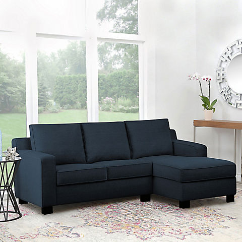 Abbyson Living Beverly Fabric Reversible Sectional - Navy Blue