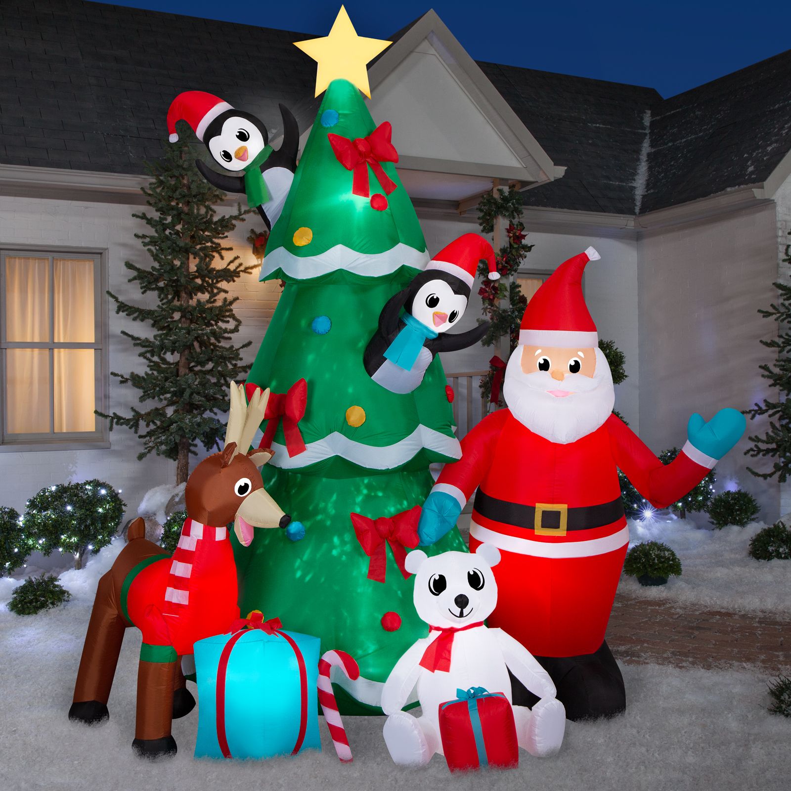 Holiday Living 9.5-ft Lighted Yeti Christmas Inflatable in the