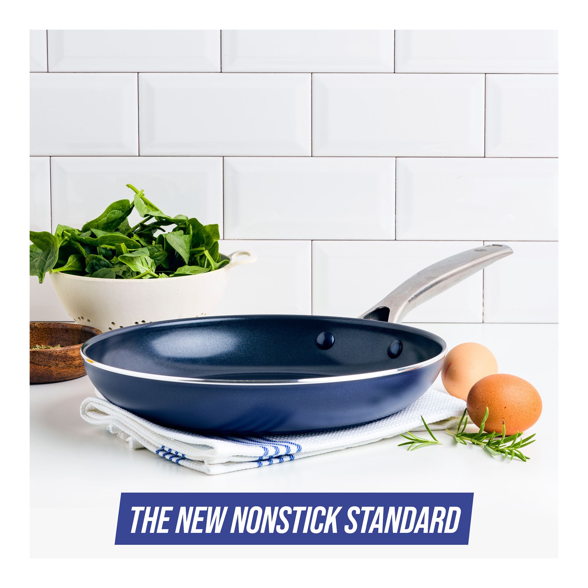 11 Ceramic Nonstick Fry Pan- Blue, Cookware