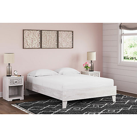 Ashley Furniture Full Size Platform Bed - White