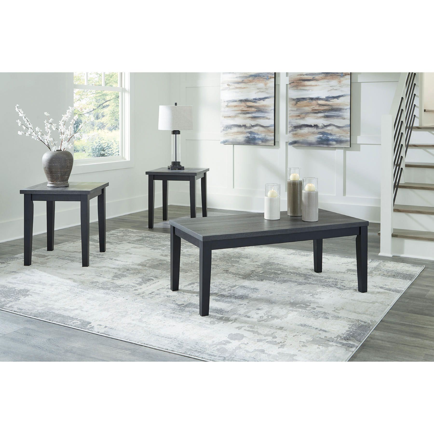 Grey 3 piece store coffee table set