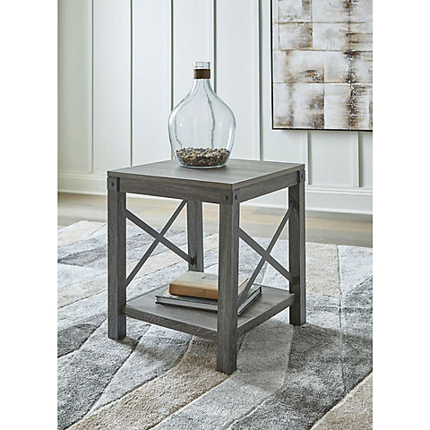 Ashley Furniture 20" Square End Table - Gray